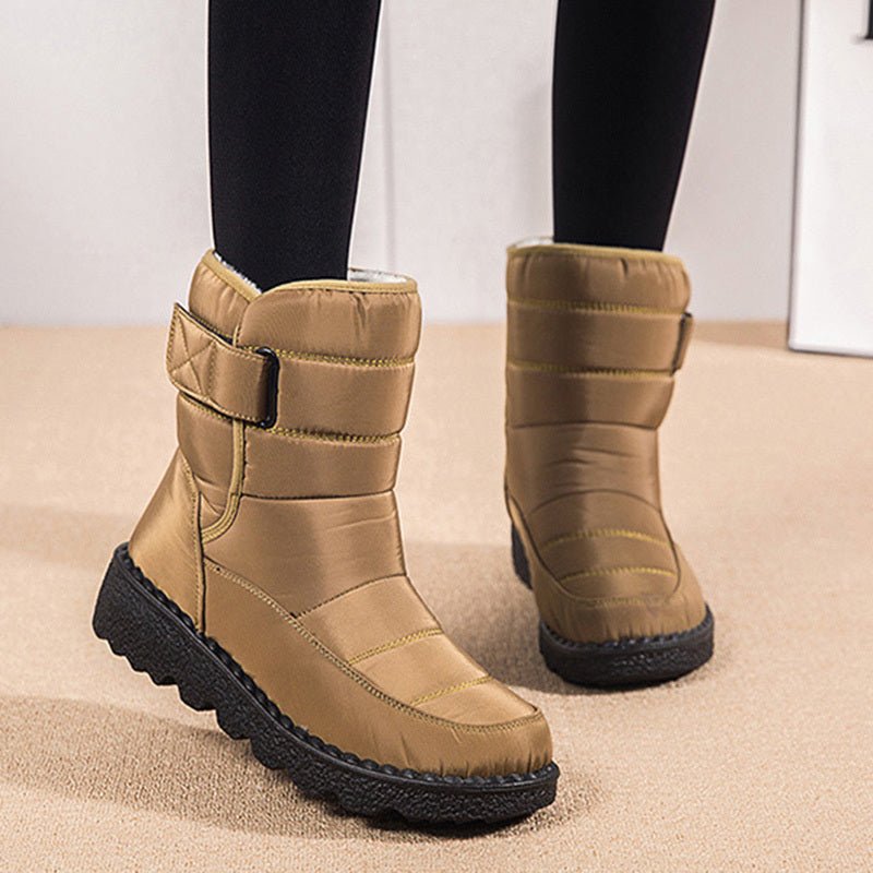 Winter Warm Plush Low Heels Platform Ankle Boots for Women Blue