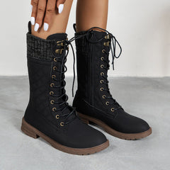 Women Block Heel Round Toe Shoes Black