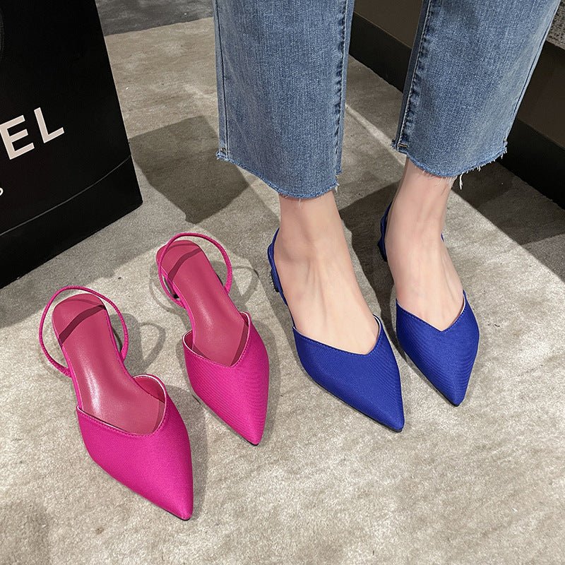 Women's Ankle - strap Buckle Solid Color Sandals Blue
