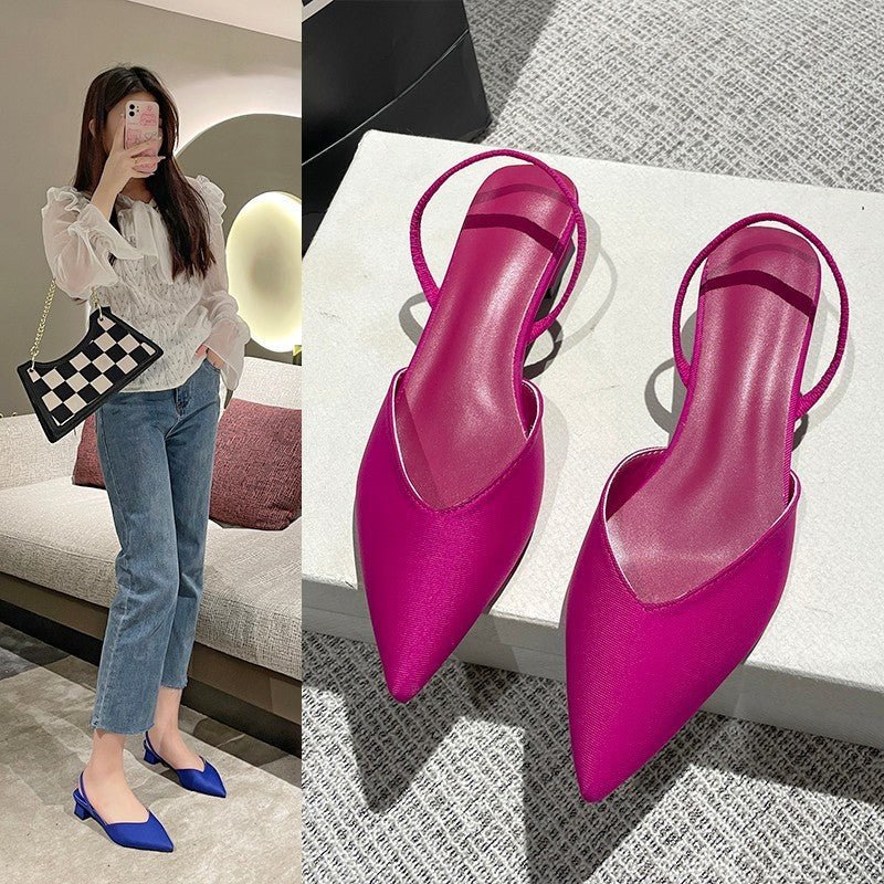 Women's Ankle - strap Buckle Solid Color Sandals Blue