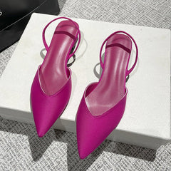 Women's Ankle - strap Buckle Solid Color Sandals Rose Red