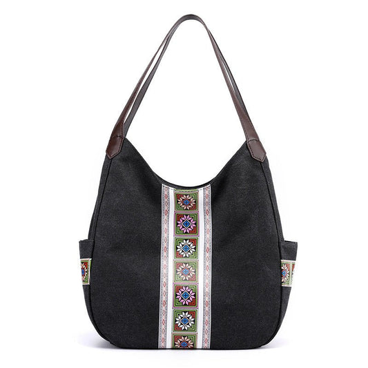 Women's Bag Canvas Bag portable shoulder bag Black