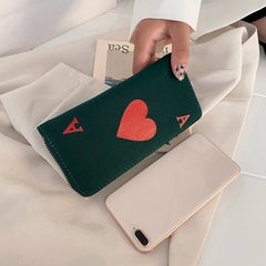 Women's Canvas Graffiti Pattern Clutch Purse Green