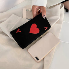 Women's Canvas Graffiti Pattern Clutch Purse Black
