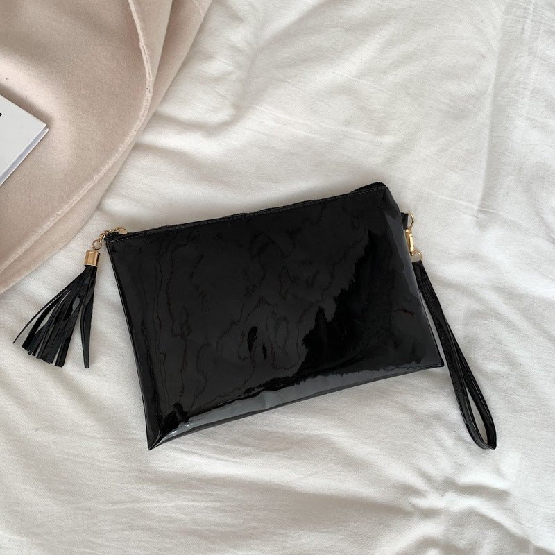 Women's Envelope Bag Solid Color Clutch Black