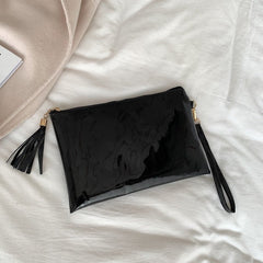 Women's Envelope Bag Solid Color Clutch Black
