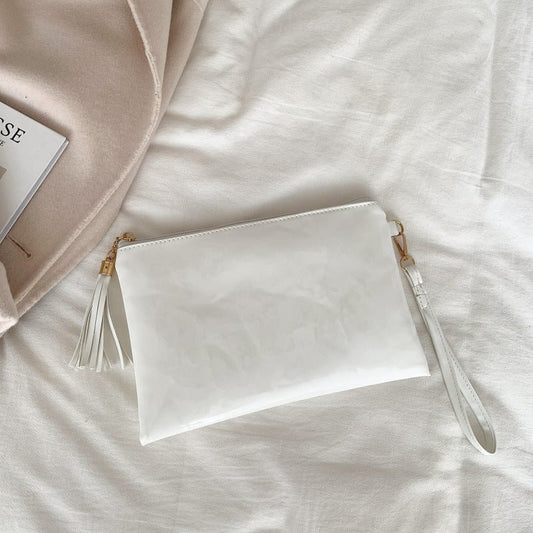 Women's Envelope Bag Solid Color Clutch White