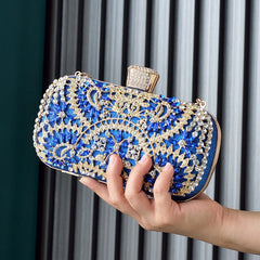 Women's Fashion Casual Diamond Clutch Shoulder Bag Gold