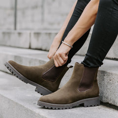 Women's Fashion Casual Platform Low - Cut Round Head Ankle Boots Khaki