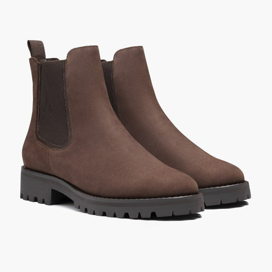 Women's Fashion Casual Platform Low - Cut Round Head Ankle Boots Coffee