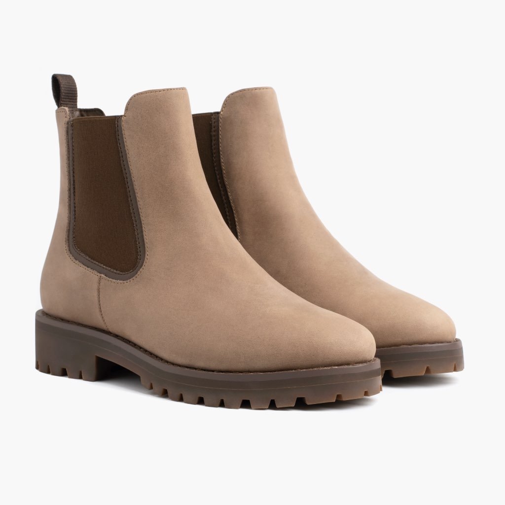 Women's Fashion Casual Platform Low - Cut Round Head Ankle Boots Beige