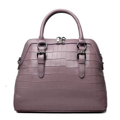 Women's Fashion Cattle Leather Bag - Genuine Leather Handbag Taro Purple