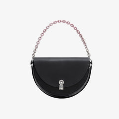 Women's Fashion Clutch with Diamond Lock - Small Shoulder Bag Black