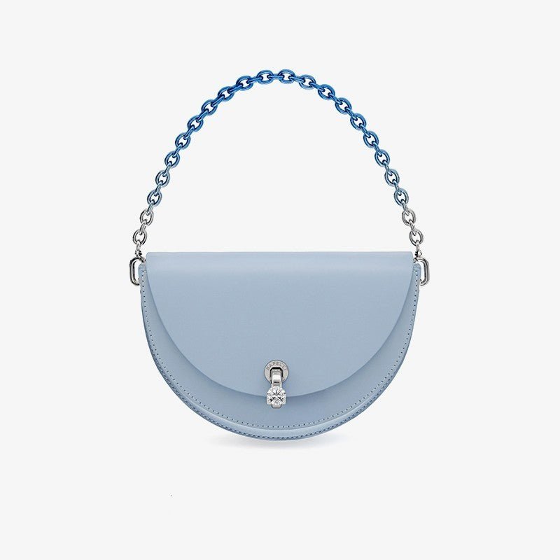 Women's Fashion Clutch with Diamond Lock - Small Shoulder Bag Sky Blue