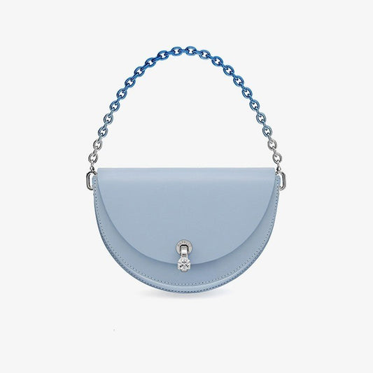 Women's Fashion Clutch with Diamond Lock - Small Shoulder Bag Sky Blue