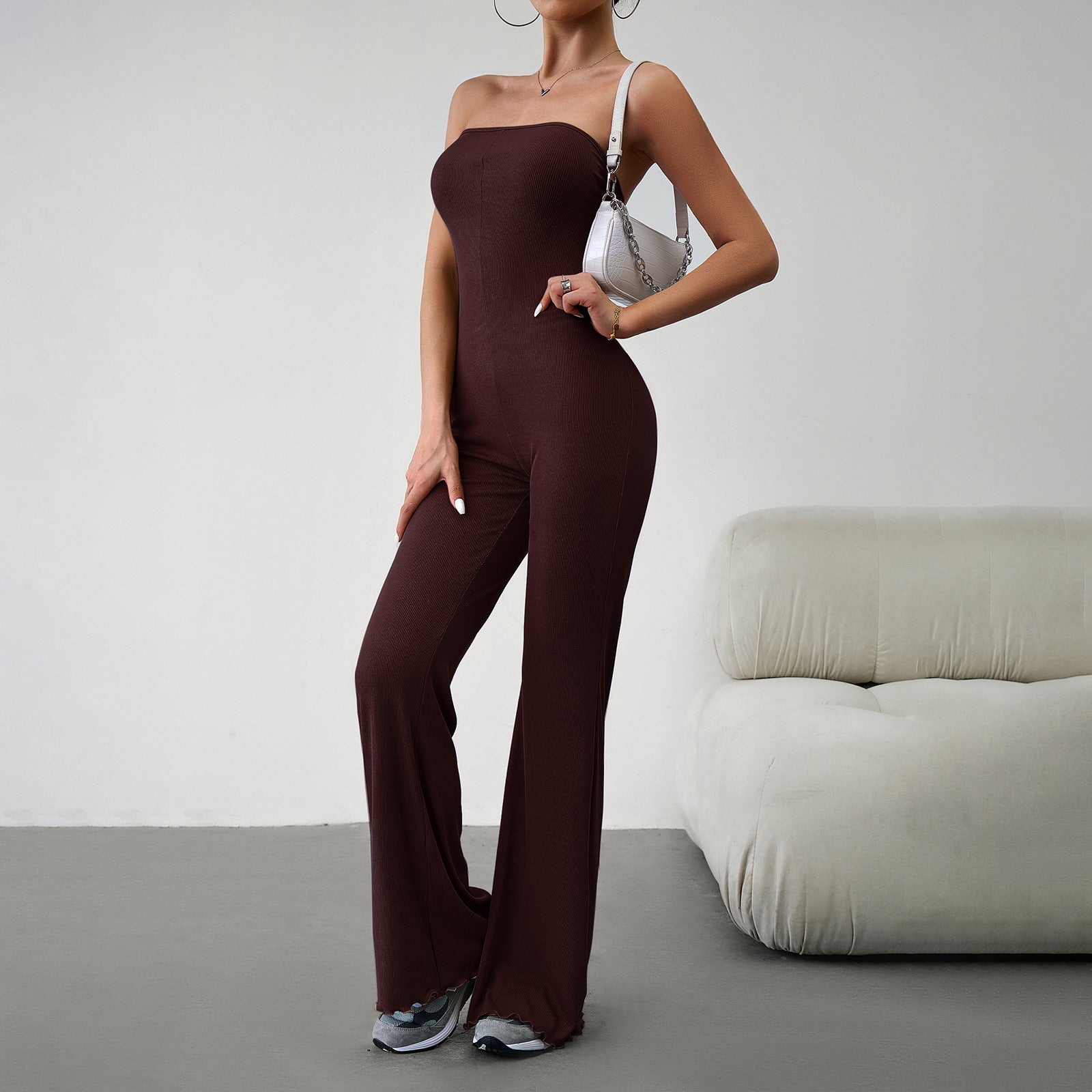 Women's Fashion Elegant Slim Fit Tube Top Jumpsuit S