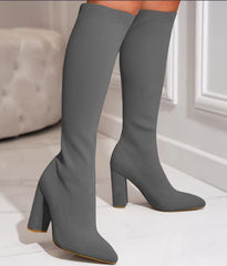 Women's Fashion Personalized Solid Color Boots Gray