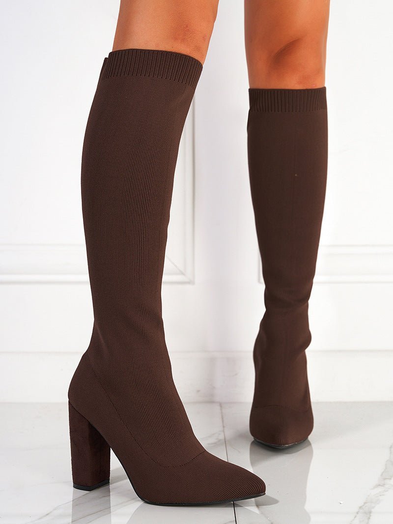 Women's Fashion Personalized Solid Color Boots Brown