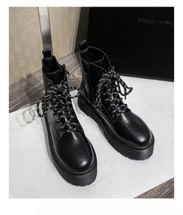 Women's Fashion Platform Ankle Boots Black