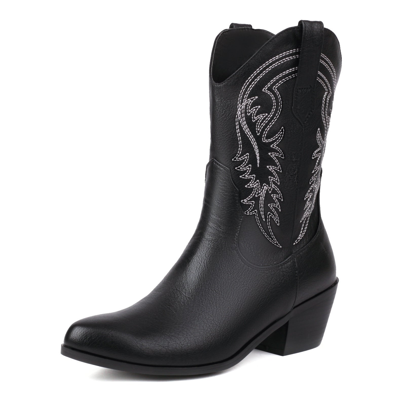 Women's Fashion Retro All - match Ankle Boots Black