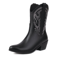 Women's Fashion Retro All - match Ankle Boots Black