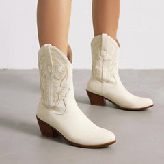 Women's Fashion Retro All - match Ankle Boots Beige
