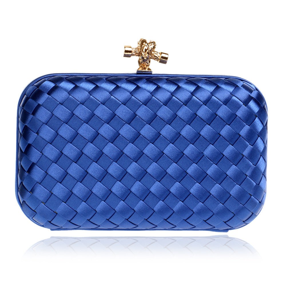 Women's Fashion Woven Party Clutch Bag Black