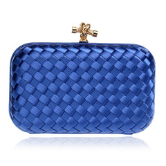 Women's Fashion Woven Party Clutch Bag Black