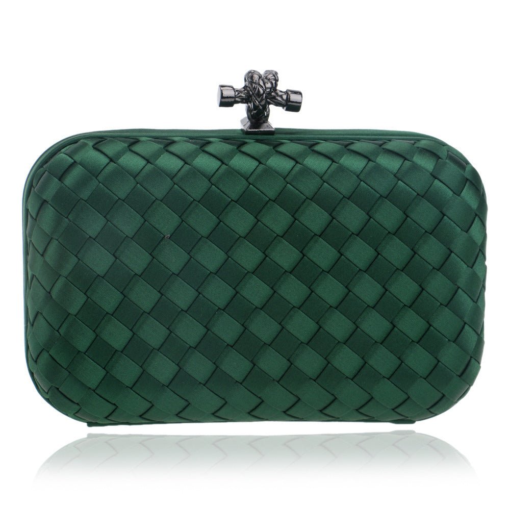 Women's Fashion Woven Party Clutch Bag Black