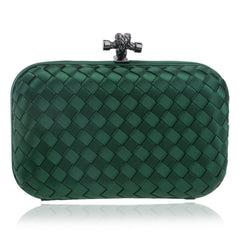 Women's Fashion Woven Party Clutch Bag Black