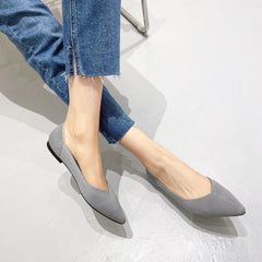 Women's Fashionable Casual Low - cut Flying Flat Shoes Greige