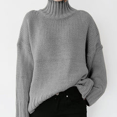 Women's Fashionable Knitted Pullover Sweater Gray