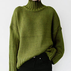 Women's Fashionable Knitted Pullover Sweater Green