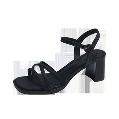 Women's Fashionable Outerwear Simple Elegant non - slip Sandals Black