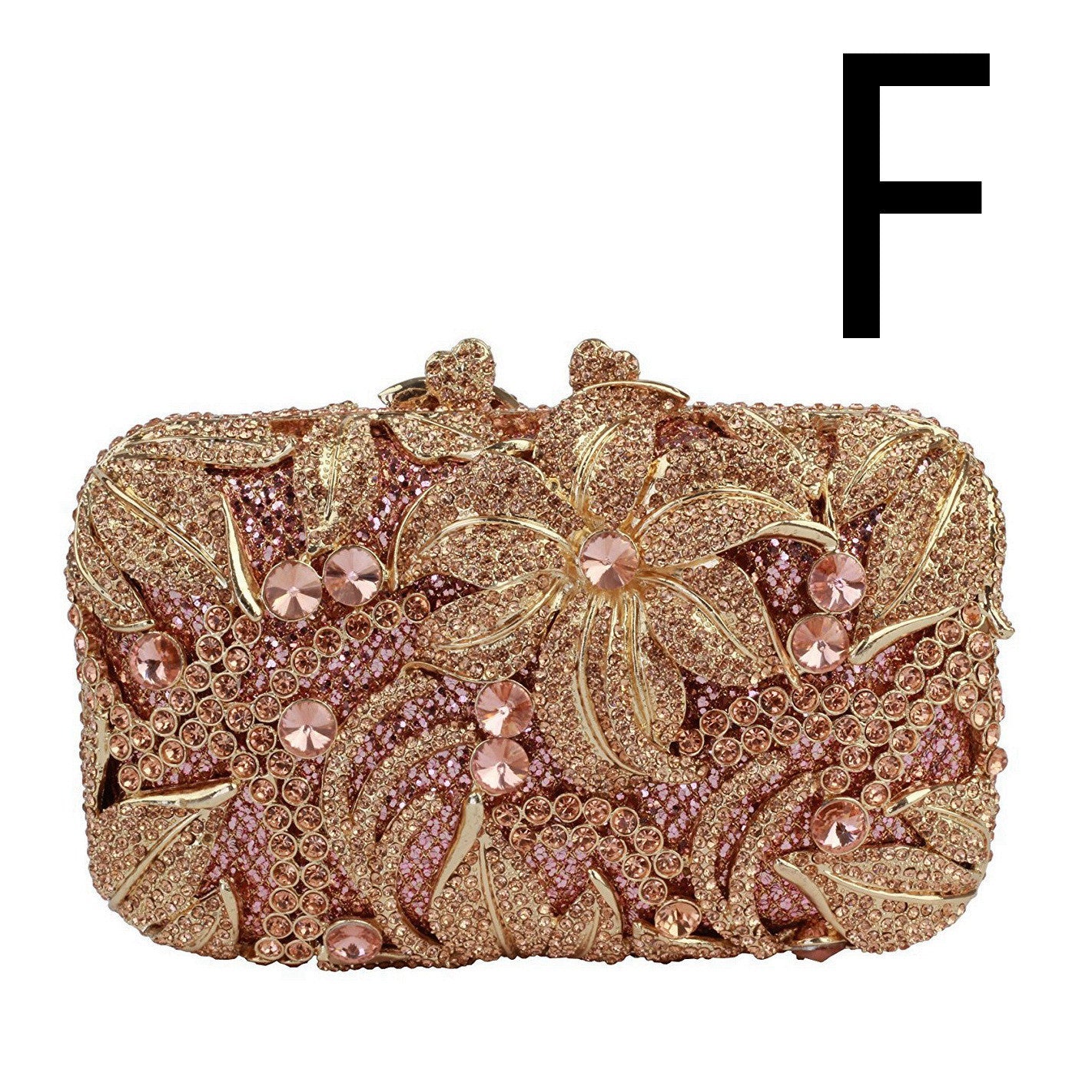 Women's Flower Color Rhinestone Hollow Clutch F