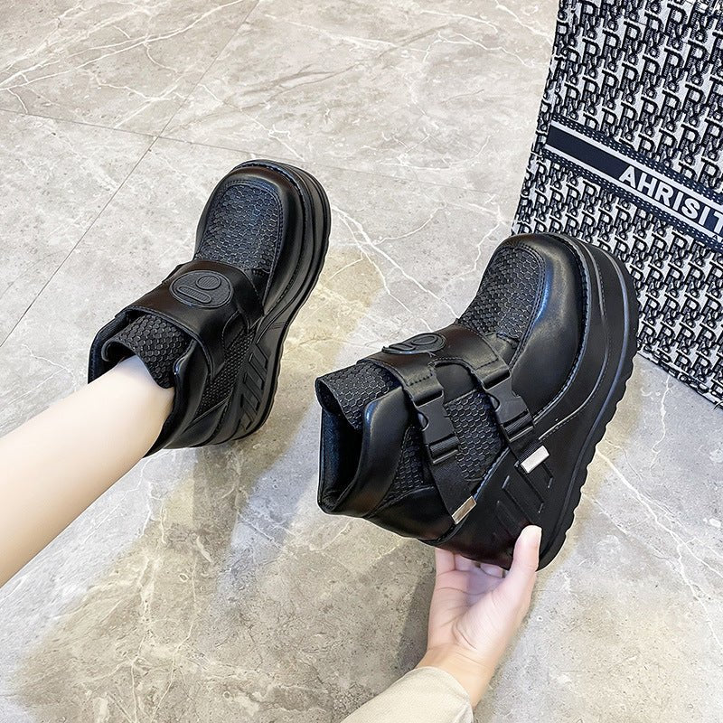 Women's High - Heeled Thick Bottom Shoes – Elevate Your Style Black