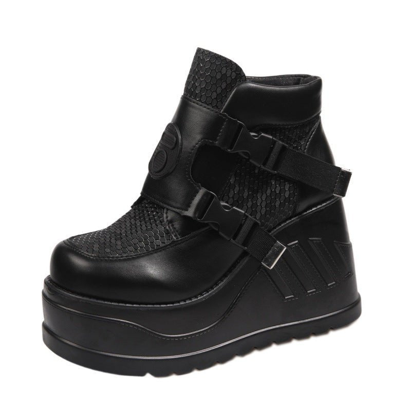 Women's High - Heeled Thick Bottom Shoes – Elevate Your Style Black