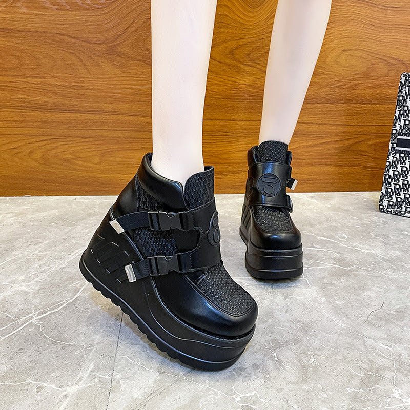 Women's High - Heeled Thick Bottom Shoes – Elevate Your Style Black