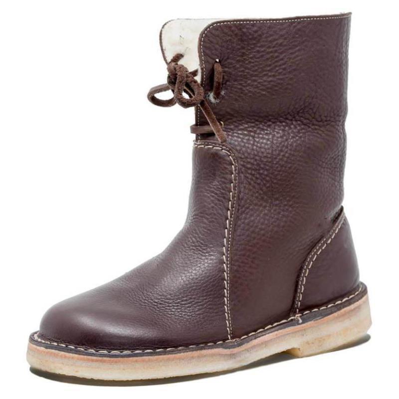 Women's Lace - Up Snow Boots – Winter Fur Plush Comfort and Style Coffee