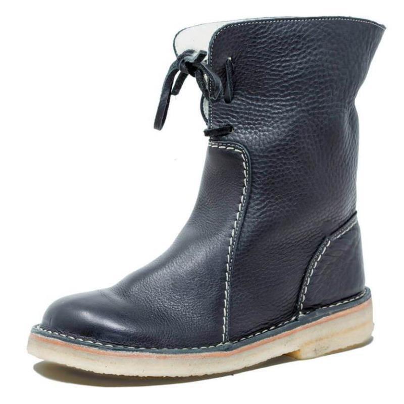 Women's Lace - Up Snow Boots – Winter Fur Plush Comfort and Style Grey