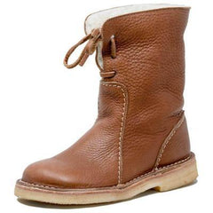 Women's Lace - Up Snow Boots – Winter Fur Plush Comfort and Style Blue