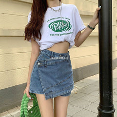 Women's Loose And Irregular Baggy Vintage High Waist Denim Shorts Purple