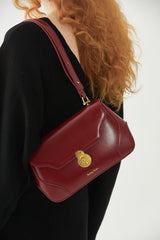 Women's Niche Leather Shoulder High - quality Armpit Bag Red