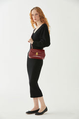 Women's Niche Leather Shoulder High - quality Armpit Bag Red