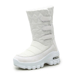 Women's outdoor plus velvet high top snow boots White