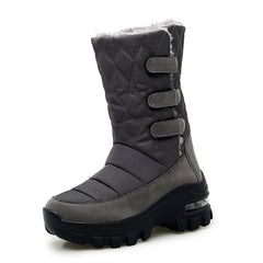 Women's outdoor plus velvet high top snow boots Grey