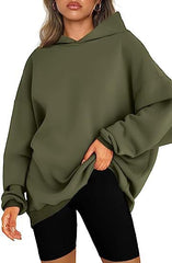 Women's Oversized Hooded Pullover Sweater Army Green