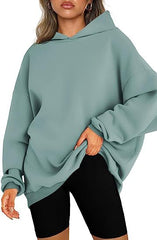 Women's Oversized Hooded Pullover Sweater Light Green