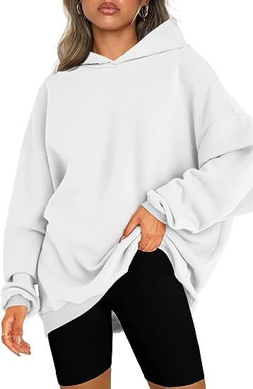 Women's Oversized Hooded Pullover Sweater White