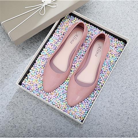 Women's pointed toe flat shoes 27 Plaid pink